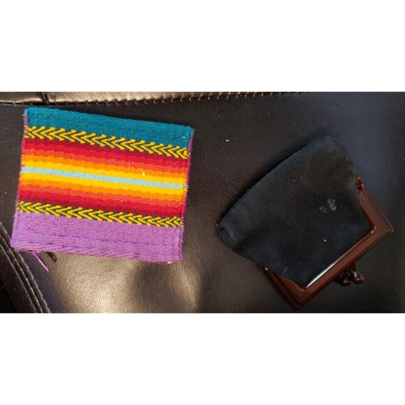 2 Vintage & 1 Mexican Coin Purse Lot Red Kiss Carpet Bakelite - Picture 2 of 5